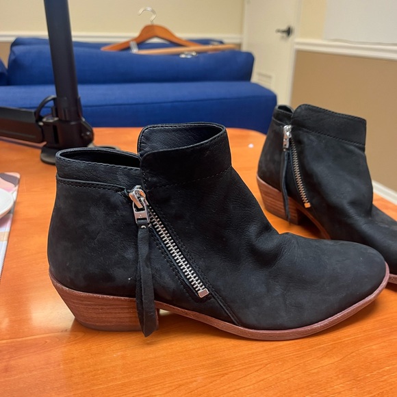 Sam Edelman PACKER Womens 8M Black Suede Leather DualSide Zips Ankle Boots Fall - Picture 10 of 13